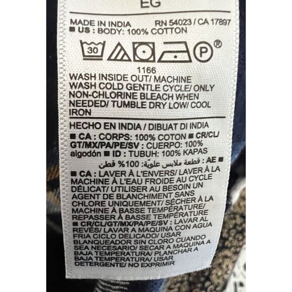 Old Navy Womens XL Boyfriend Shirt 100% Cotton Plaid Navy White - Picture 6 of 7